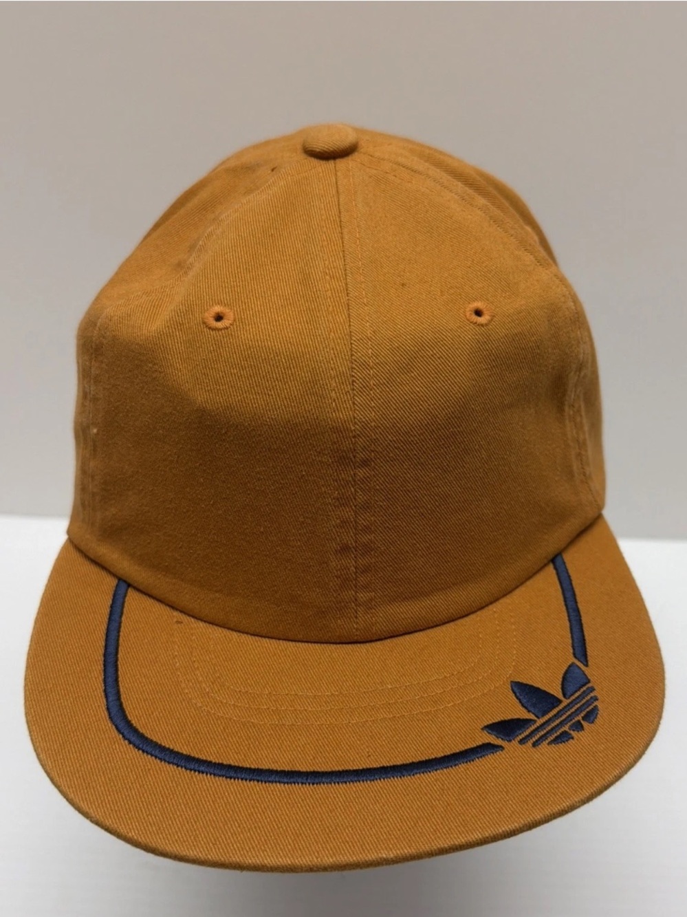 Adidas Originals Skate Hat Russet Brown Navy Trefoil Flat Bill Cap JX7973 OSFM
